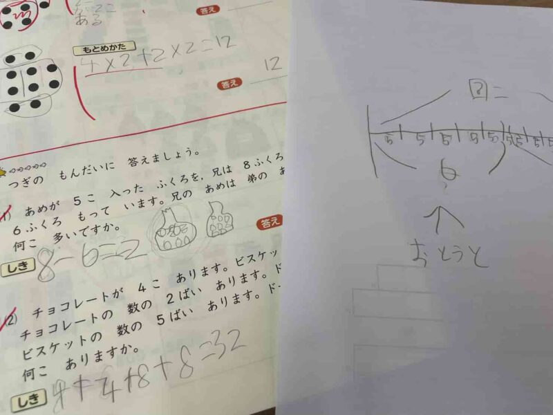 小学生が描いた線分図の例｜赤穂市の進学個別指導塾Willbe